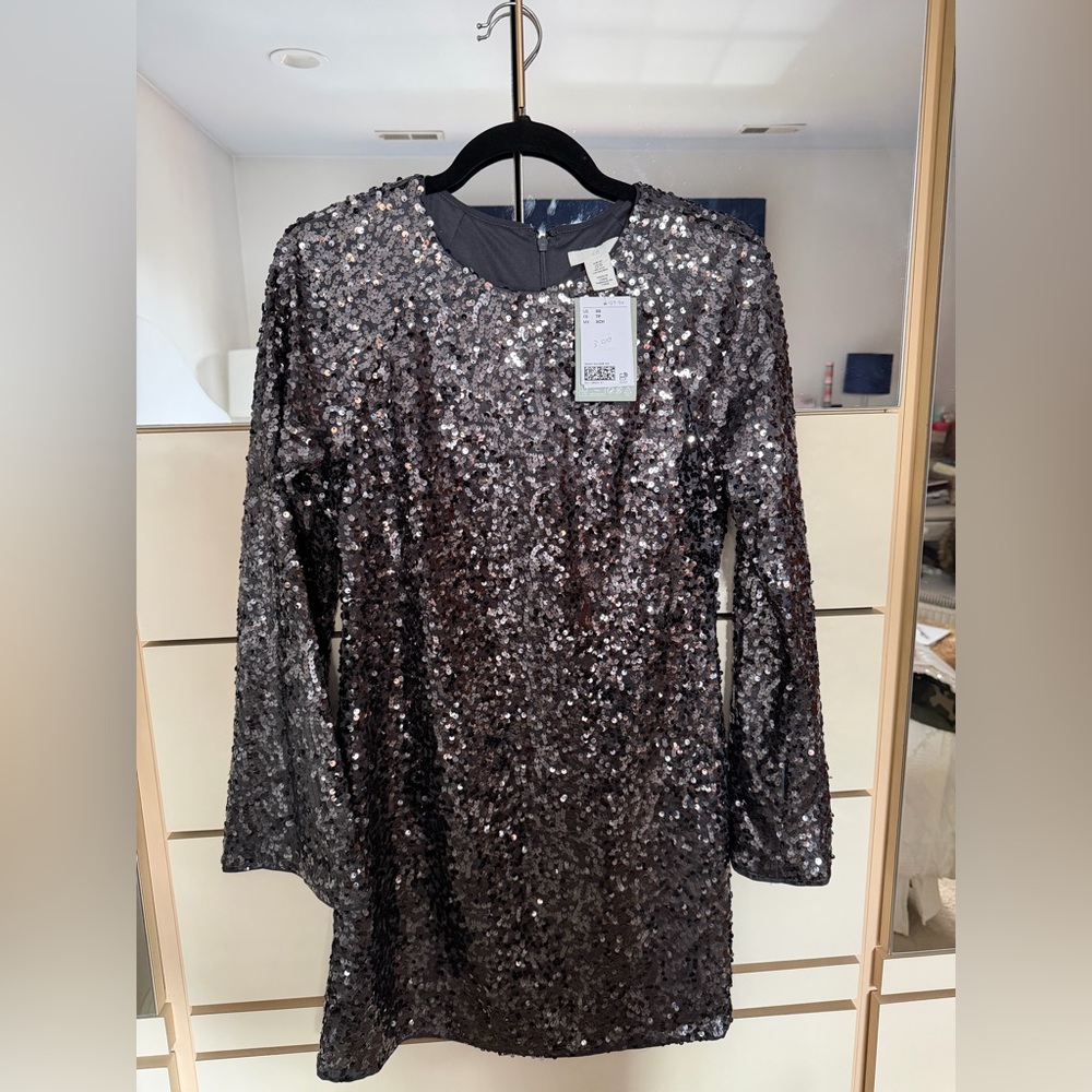 NWT H&M Sequin Bell Sleeve Dress